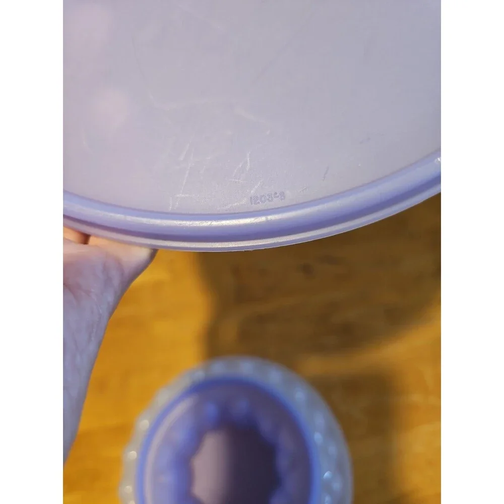 Vintage Tupperware Lavender & Purple #1202 Jel-Ring Jello Mold 3 Piece Set EUC